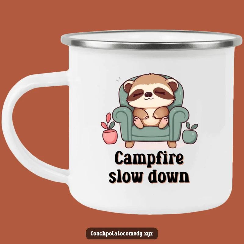 Funny Sloth Relaxation Camping Mug: Outdoor Armchair Sigh, Cozy Gift!