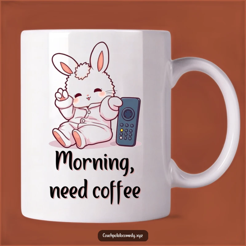 Funny Bunny Pajama Mug: Lazy Remote Control, Perfect Funny Gift for Couch Potatoes