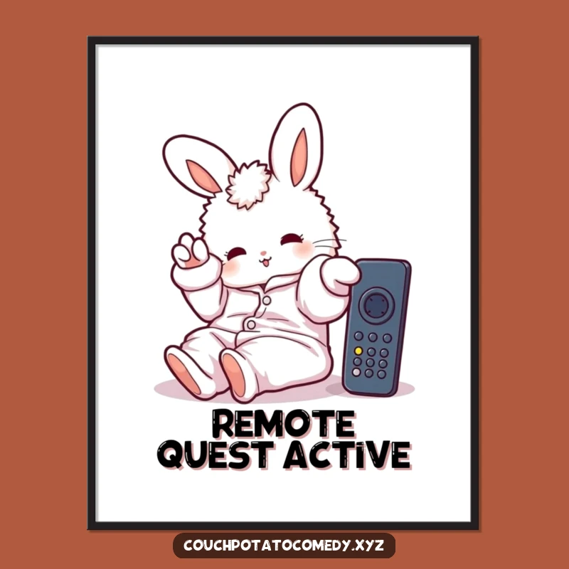 Funny Bunny Pajama Digital Art: Lazy Day Bliss, Instant Funny Gift Download