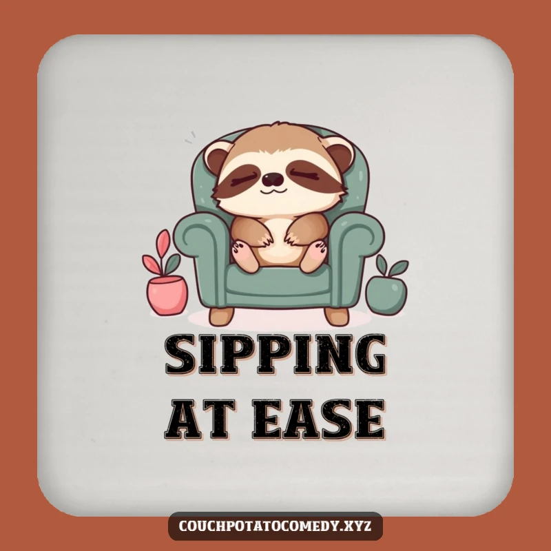 Funny Sloth Relaxation Coaster: Sleepy Armchair Protection, Cozy Gift!
