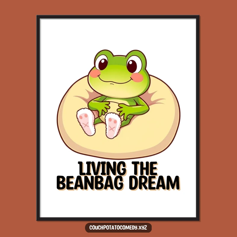 Free Printable Wall Art: Funny Frog Relaxing, Hilarious Downloadable Decor for Cozy, Humorous Spaces