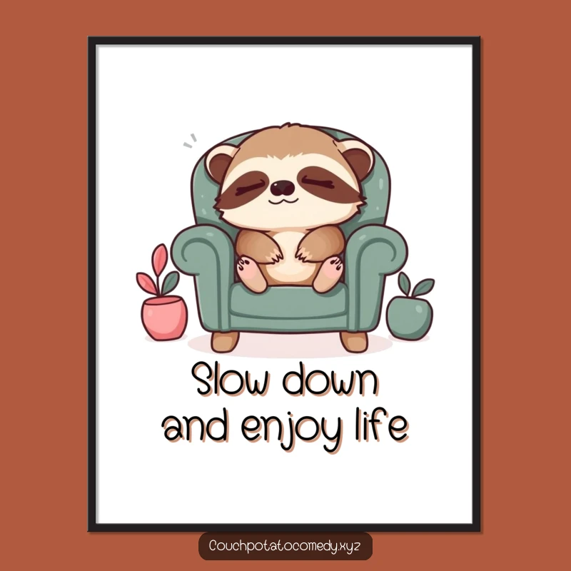 Free Printable Wall Art: Sleepy Sloth Relaxing Humorous Downloadable Decor