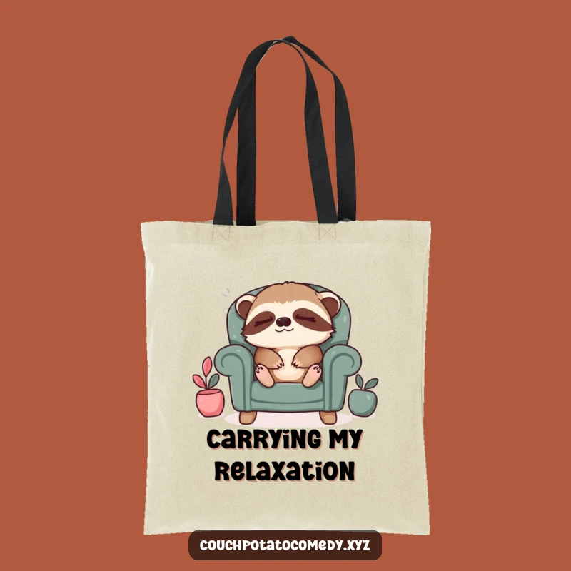 Funny Sloth Relaxation Tote Bag: Sleepy Armchair Style, Cozy Gift!